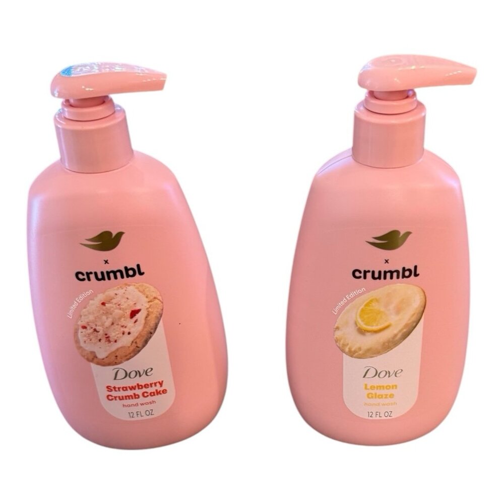 (2) Dove x Crumbl Hand Soaps 12oz Limited Edition ~1  Lemon and 1 Strawberry  EA